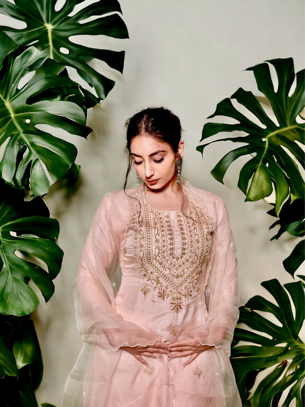 Peach Zardosi Kurta Set