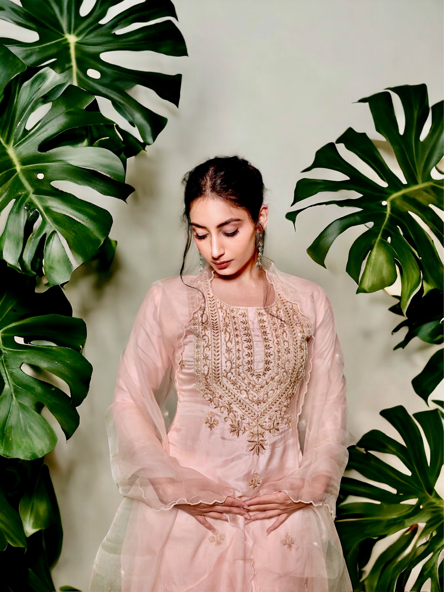 Peach Zardosi Kurta Set