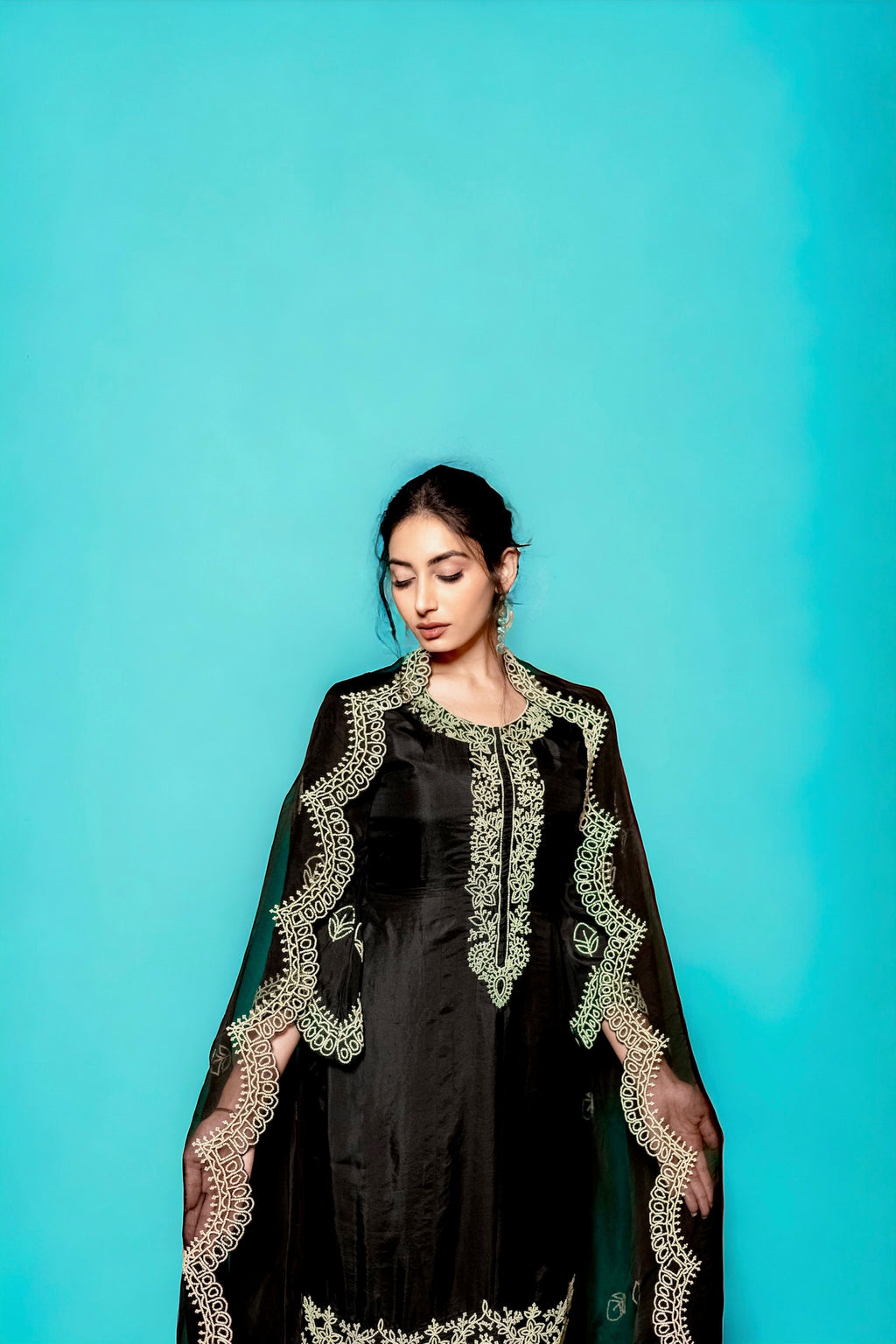 Black Motif Kurta Set