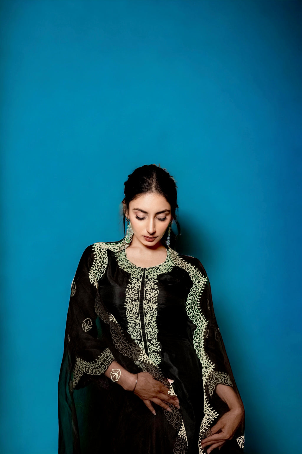 Black Motif Kurta Set