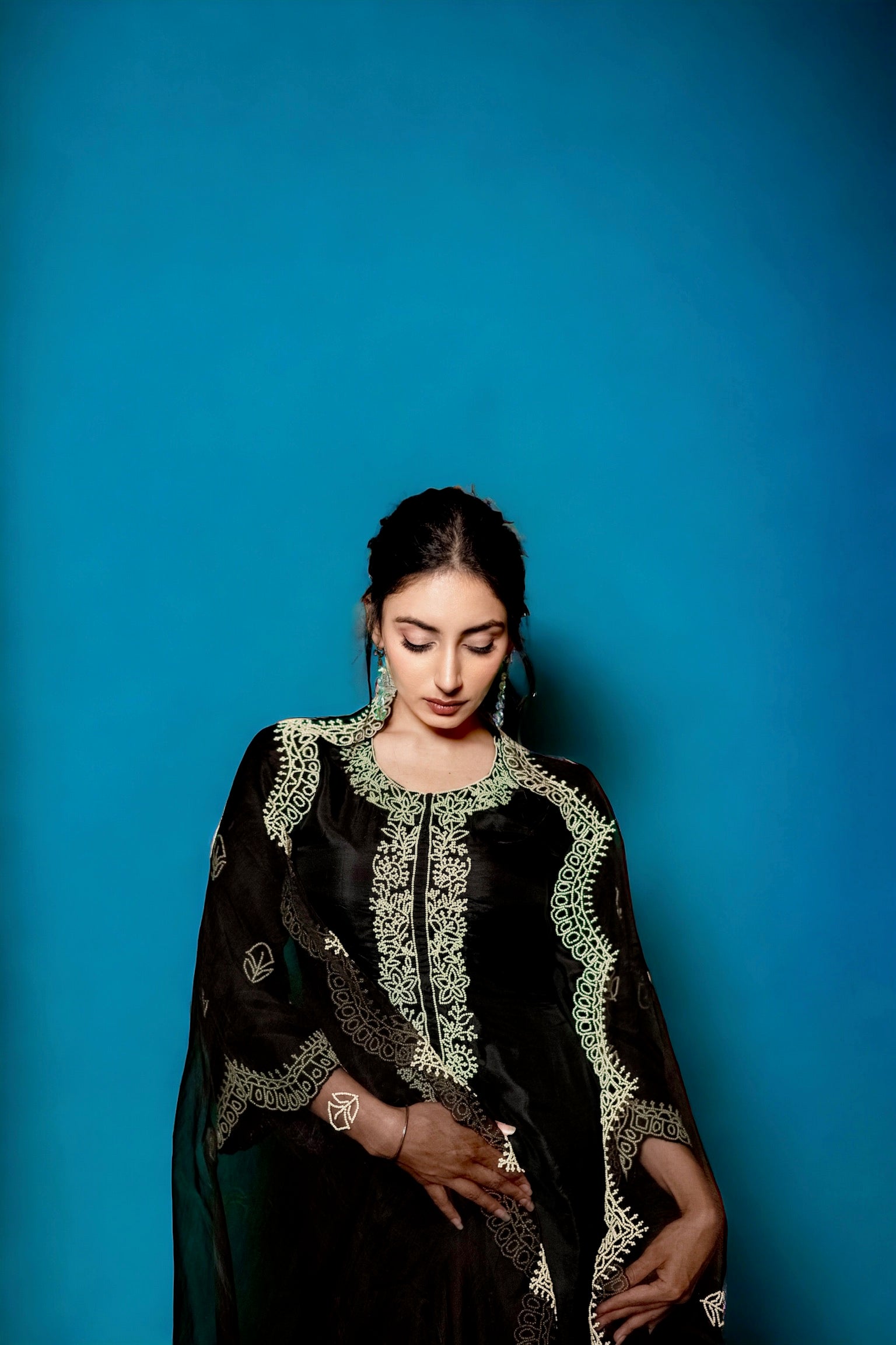Black Motif Kurta Set