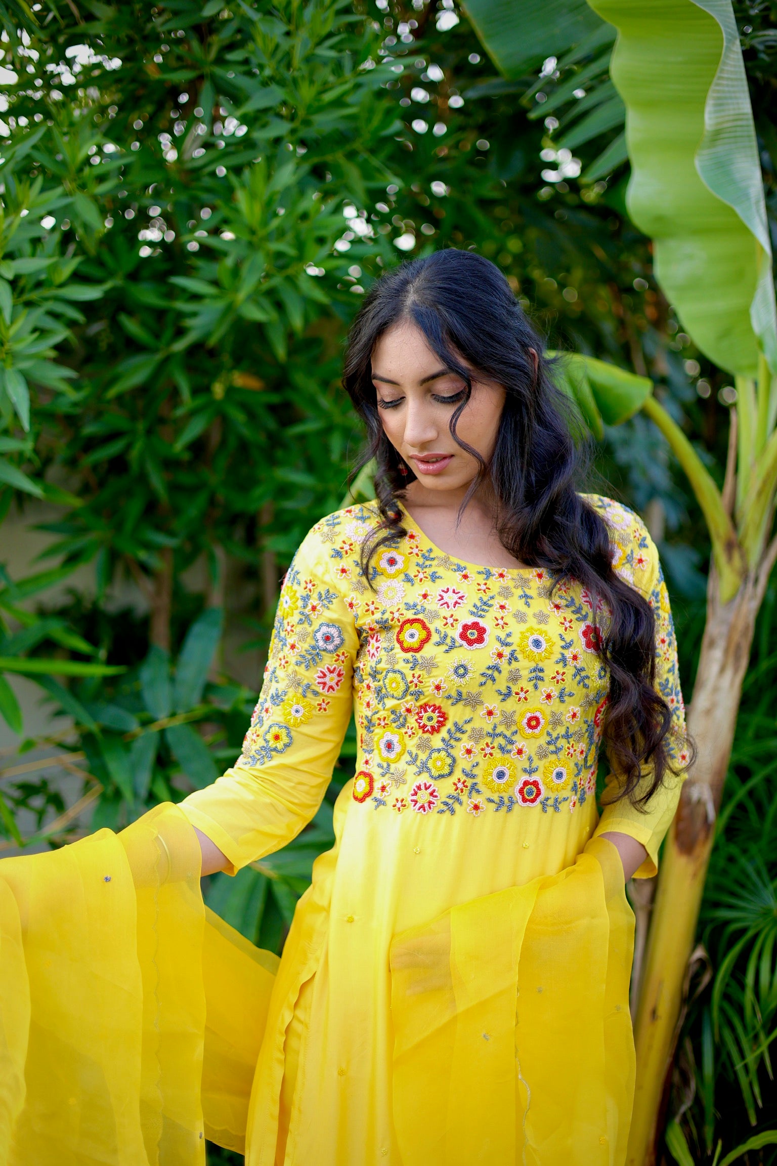 Yellow Motif Kurta Set