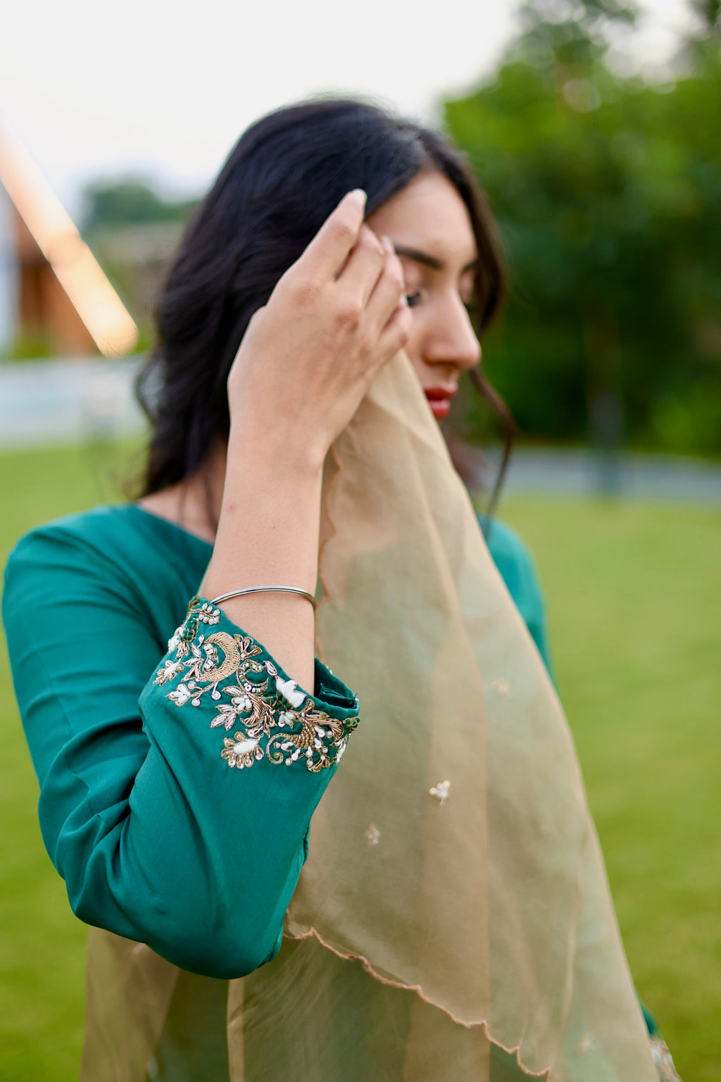 Bottle Green Kurta Set