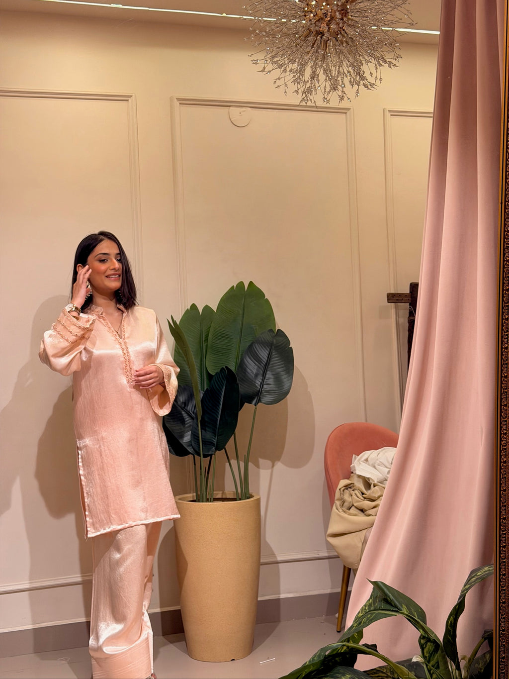 Peach kurta set