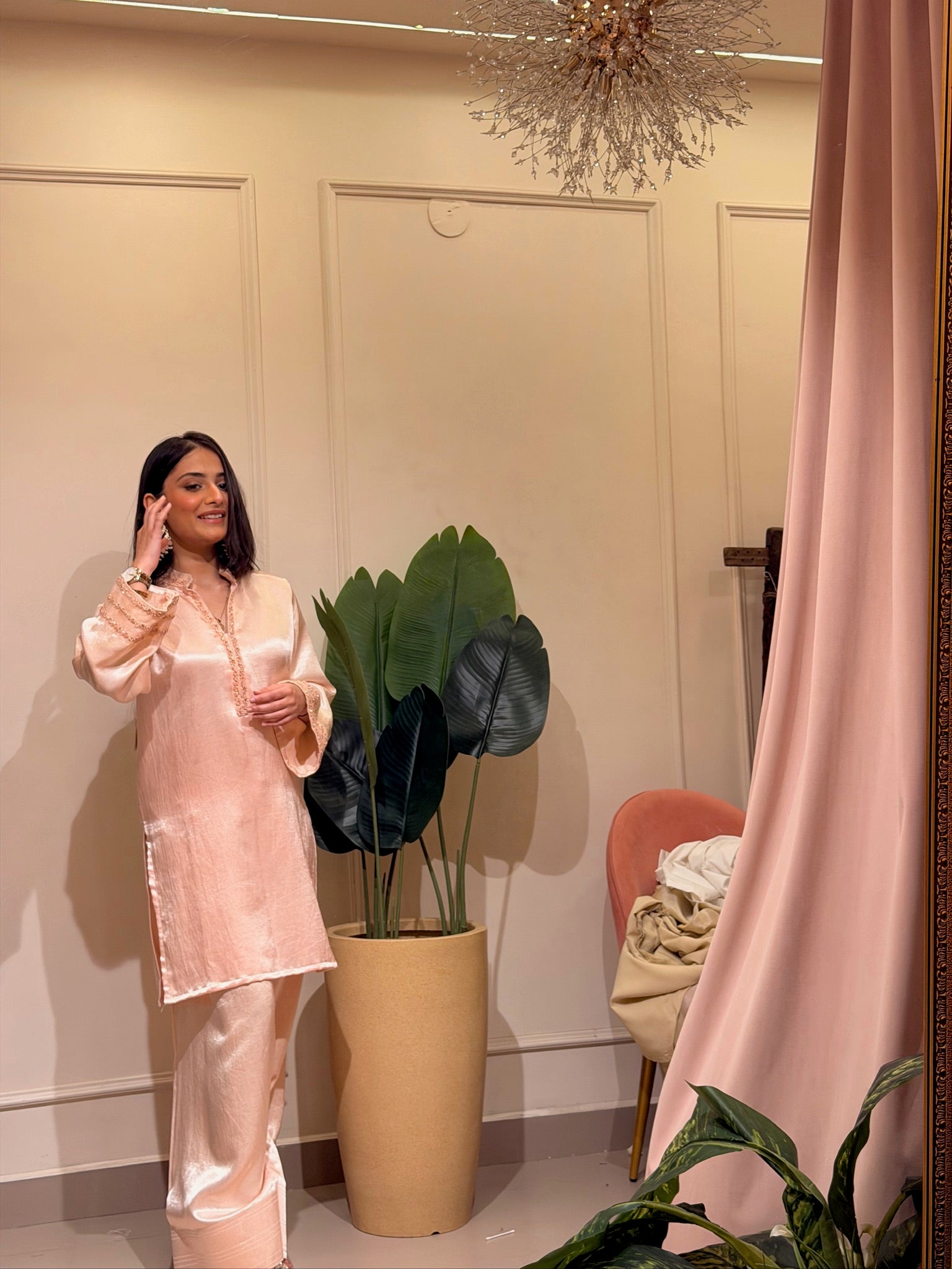 Peach kurta set
