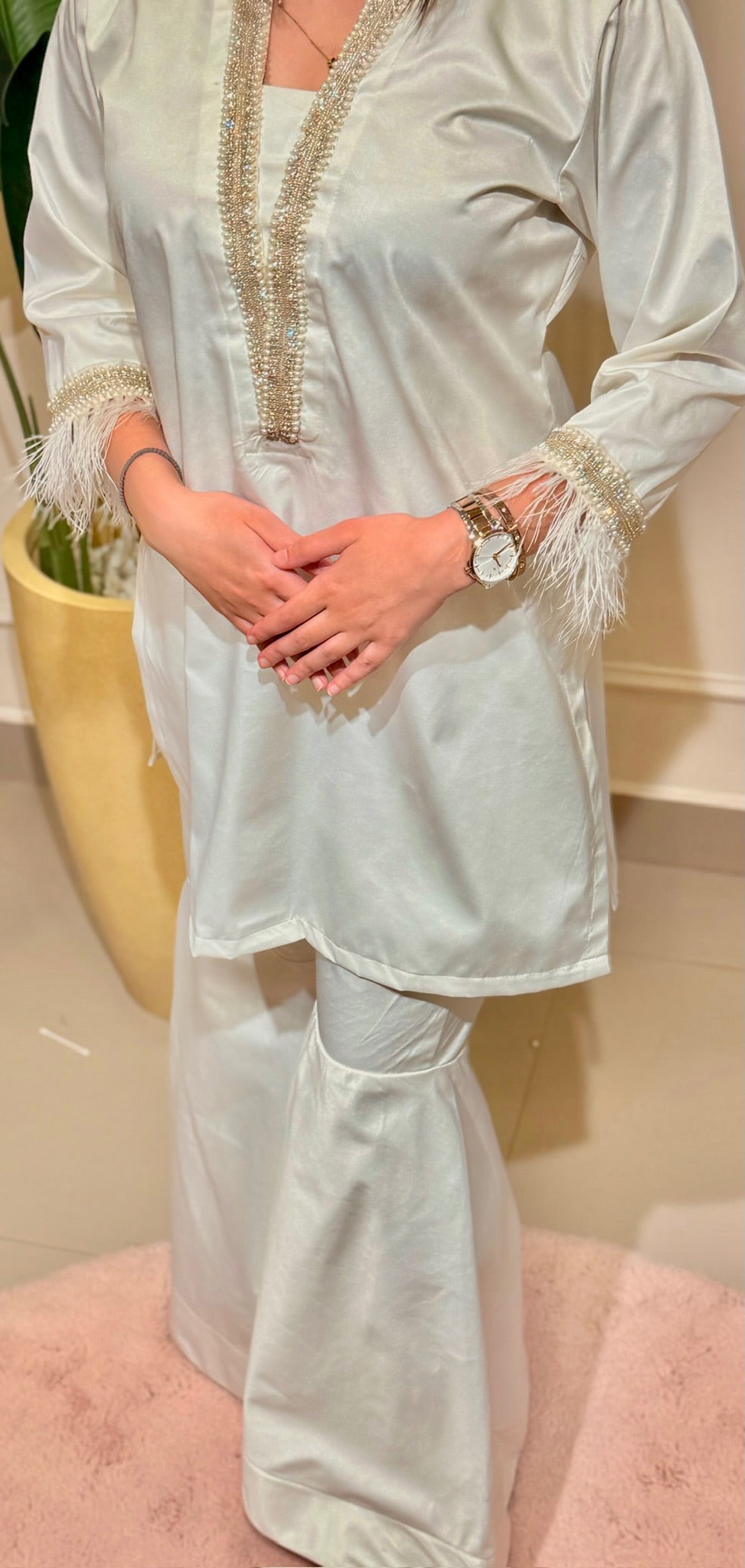White Kurti Set