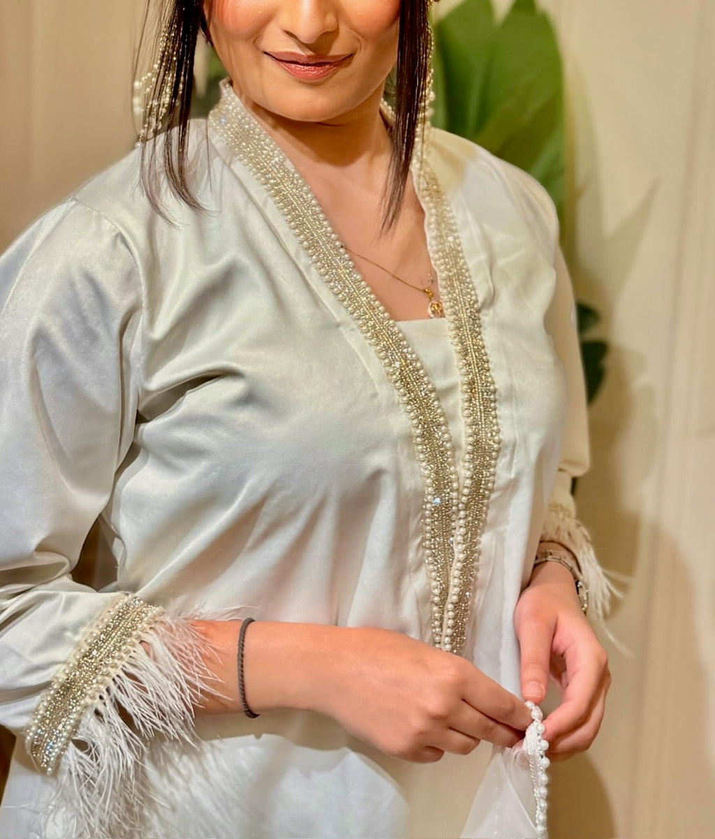 White Kurti Set