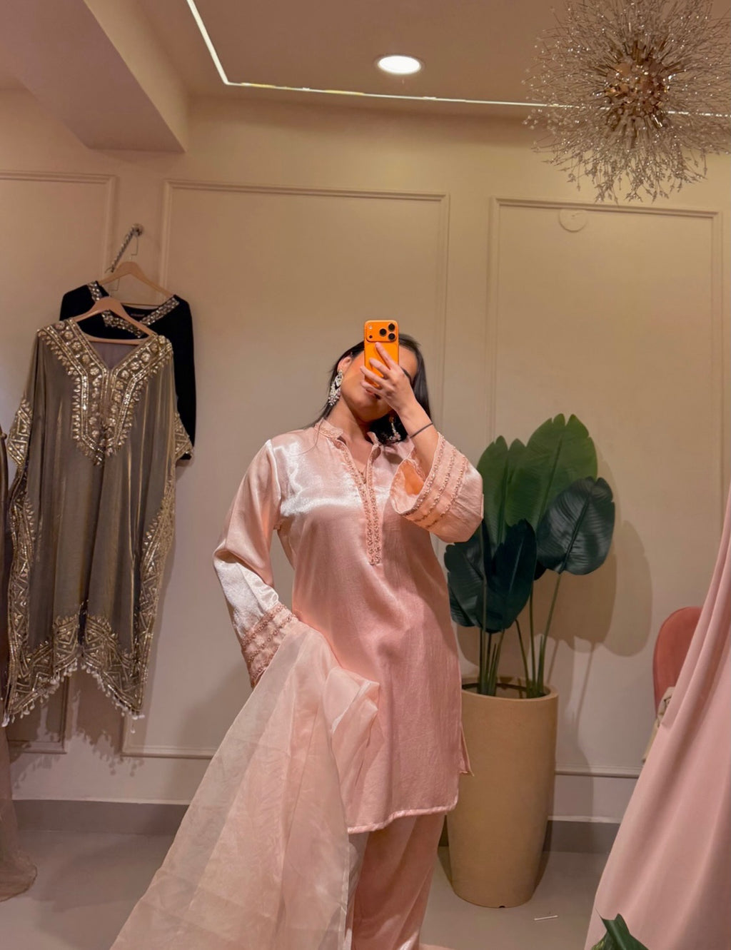 Peach kurta set