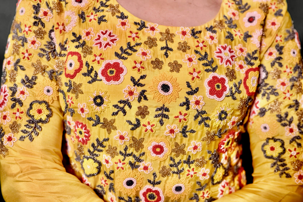 Yellow Motif Kurta Set