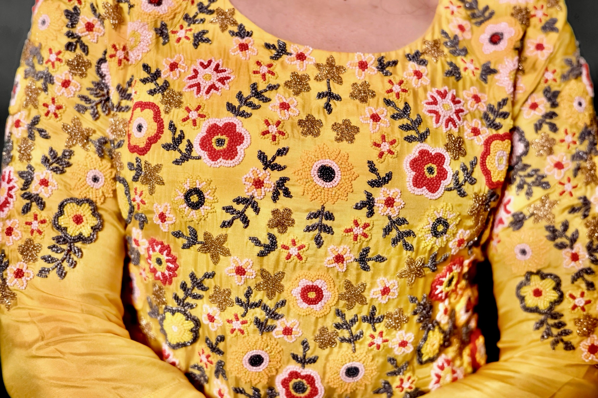 Yellow Motif Kurta Set