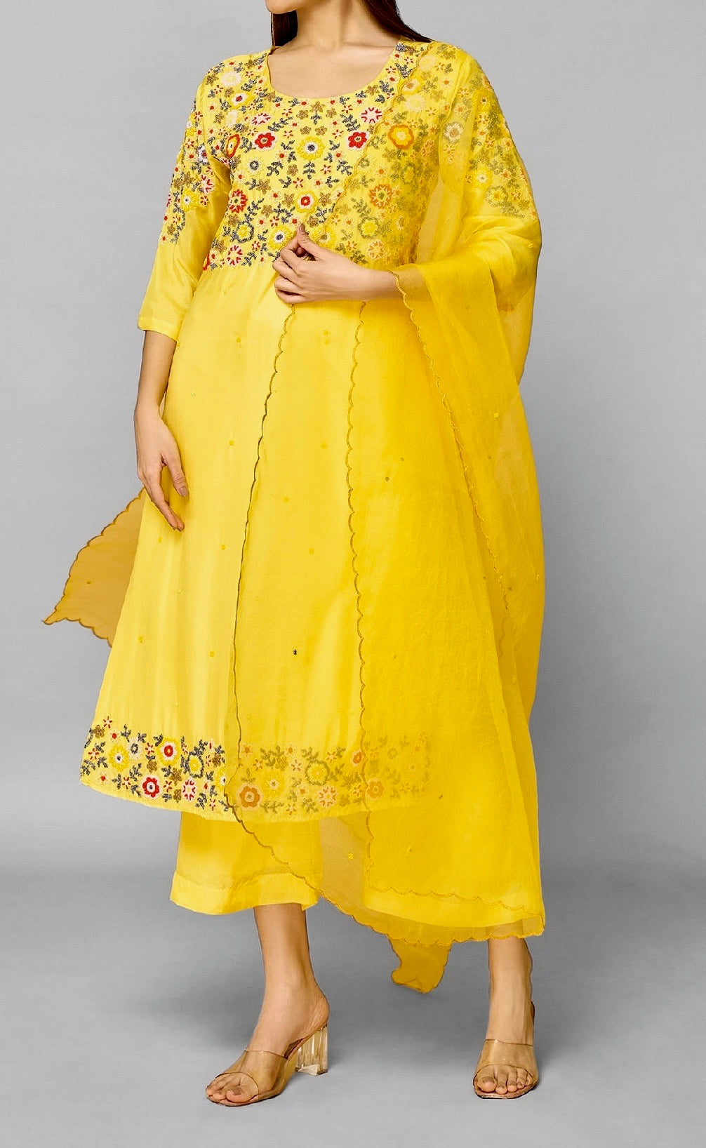 Yellow Motif Kurta Set
