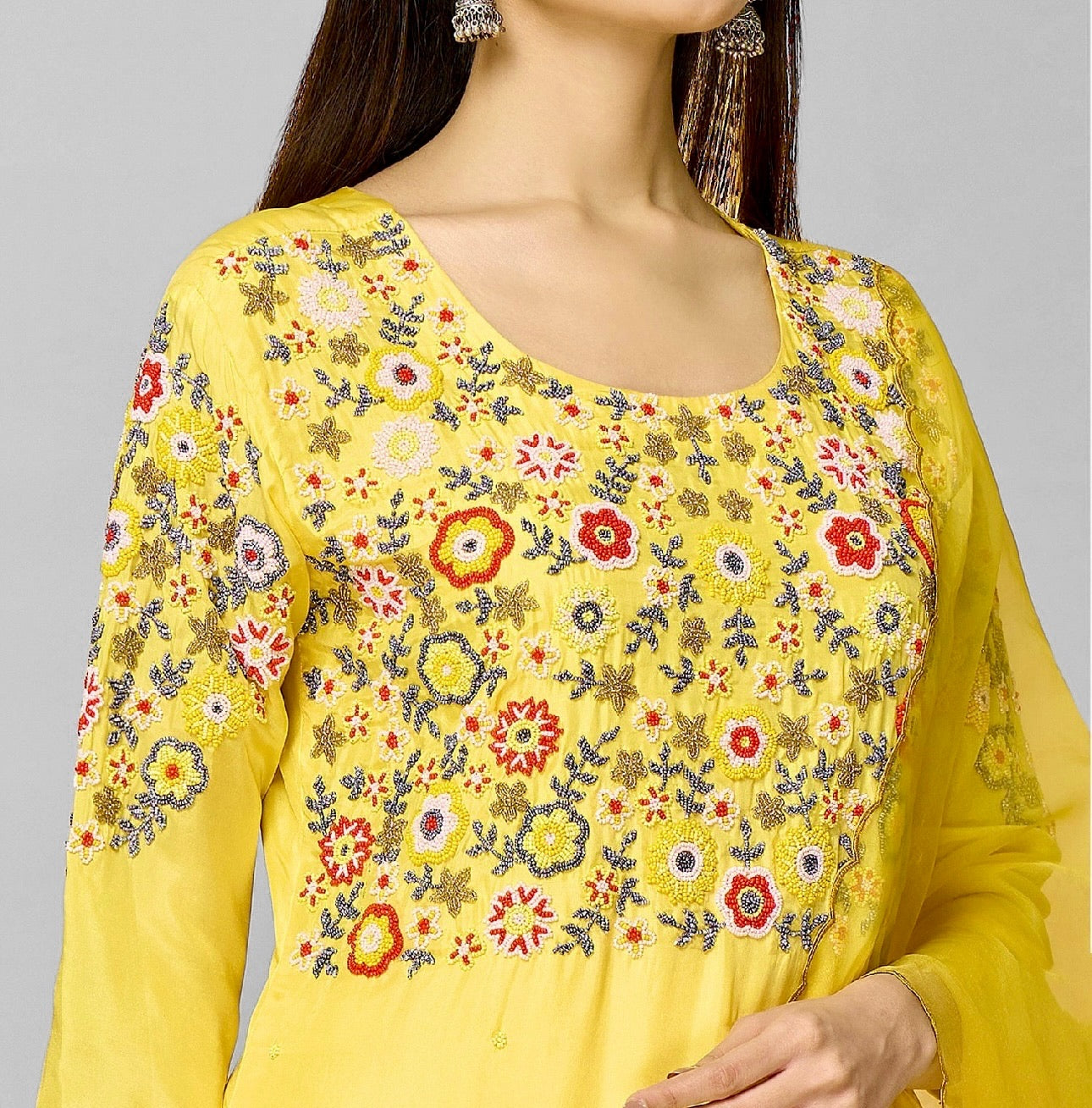 Yellow Motif Kurta Set