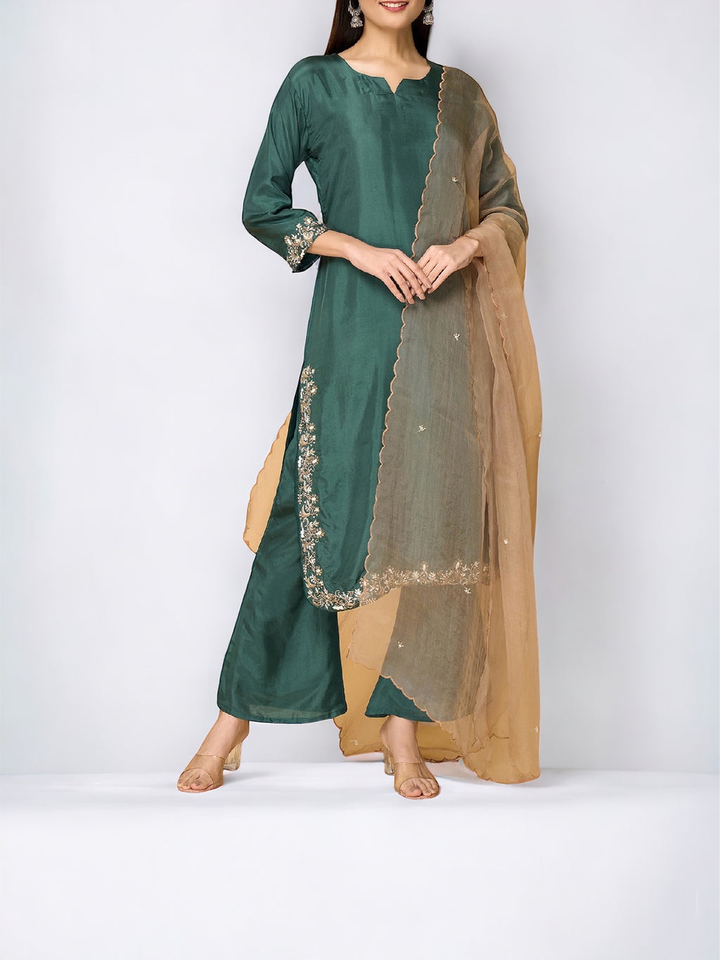 Bottle Green Kurta Set
