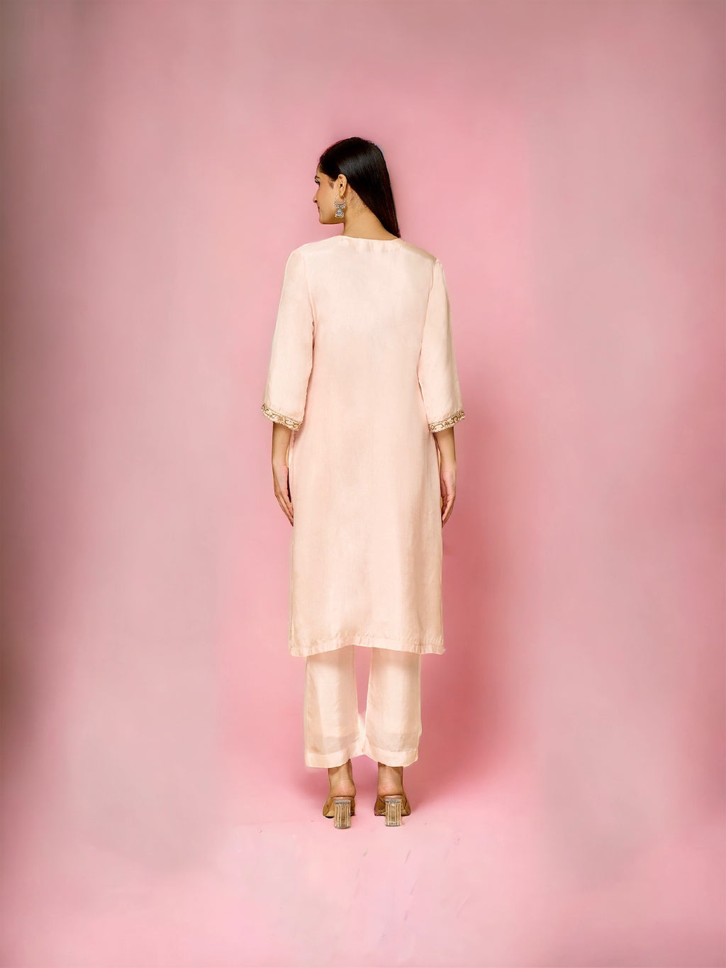 Peach Zardosi Kurta Set