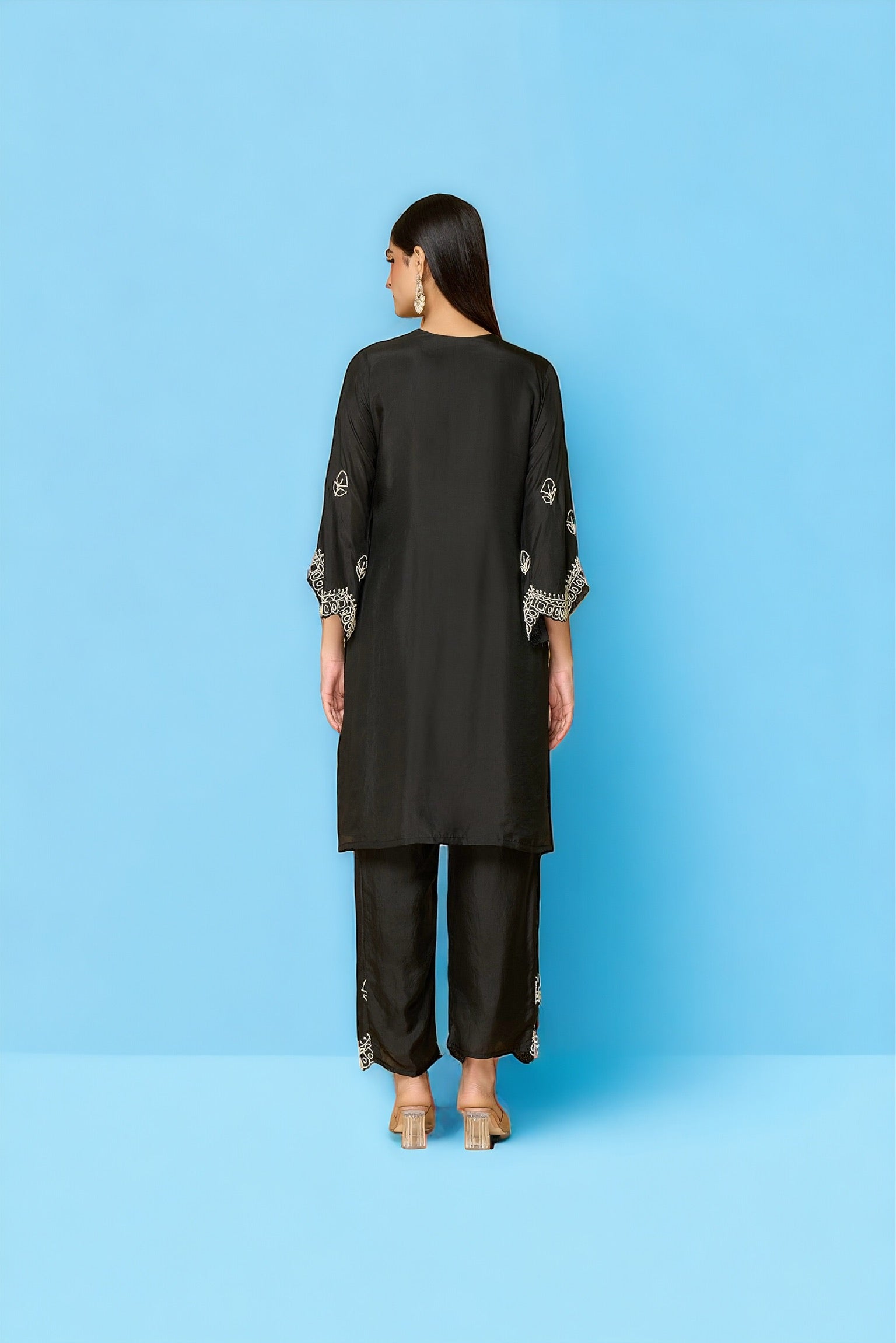 Black Motif Kurta Set