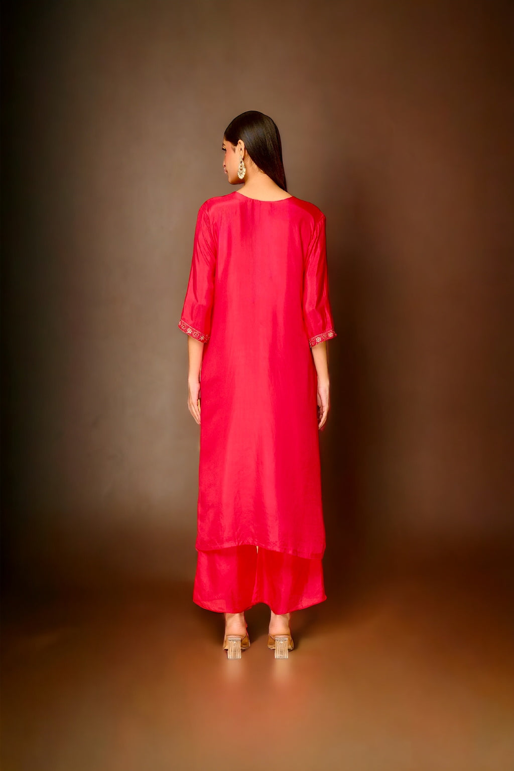 Red Zardosi Kurta Set